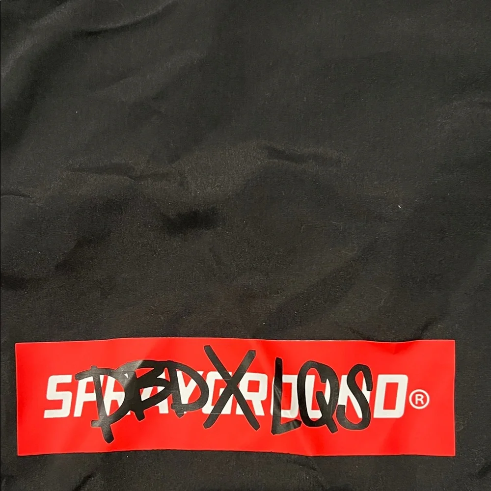 Authentic Sprayground DBD X LQS black Drawstring Dust Bag with Red Logo
